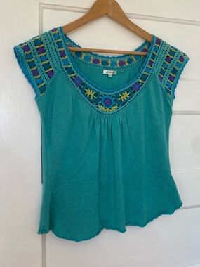 Y2K Boho hippie crochet silk top